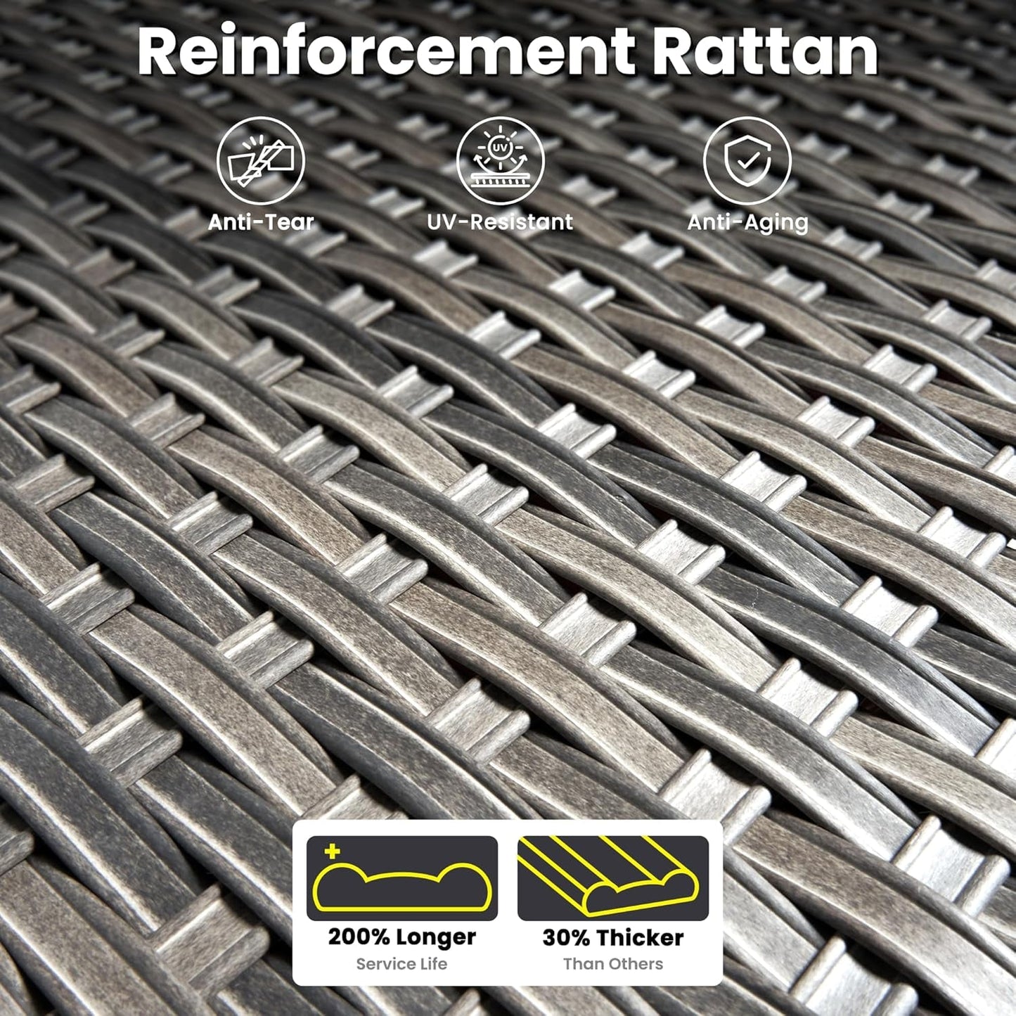 Modern Outdoor Wicker Furniture Set with Swivel Rocking Chairs