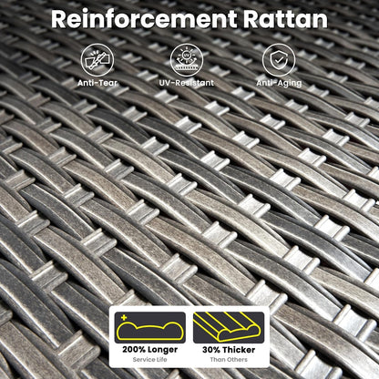 Modern Outdoor Wicker Furniture Set with Swivel Rocking Chairs