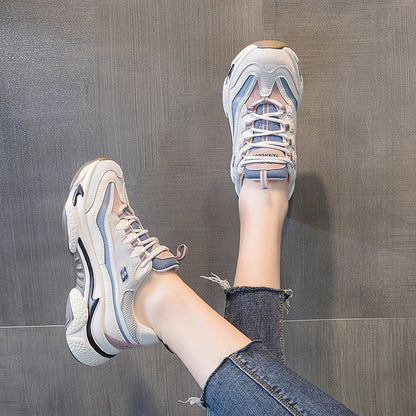Autuspin Retro Flat Platform Sneakers Women Winter Autumn Cow Leather Breathable Cozy Casual Shoes Outdoor Trendy   Footwear
