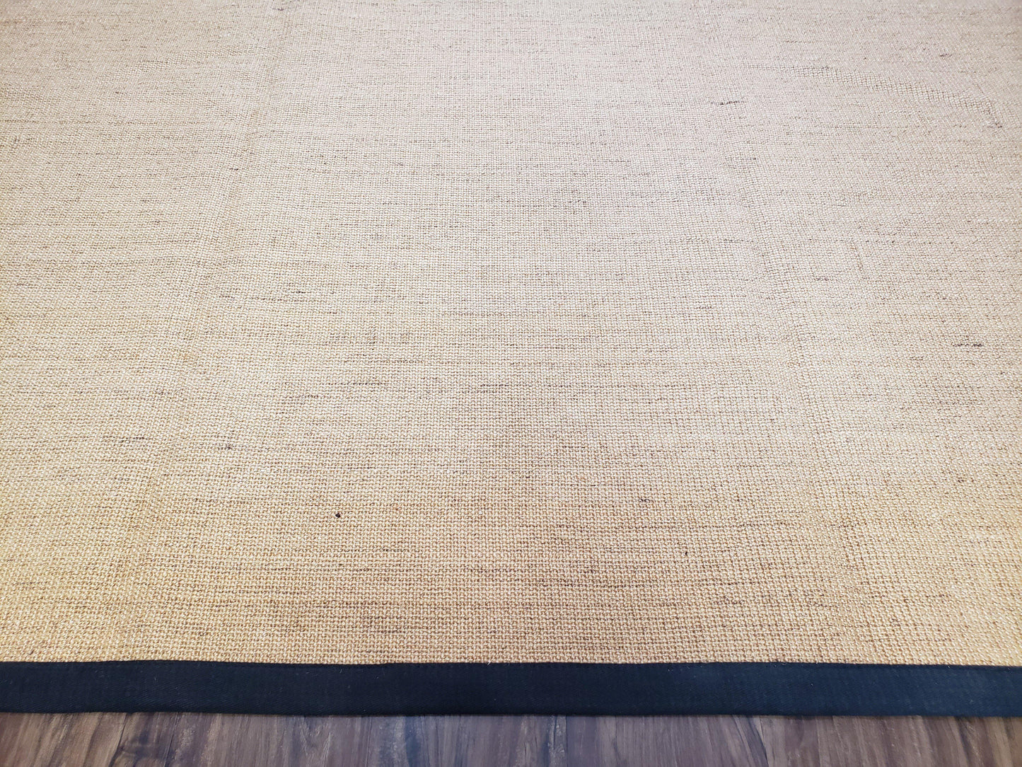 Jute Rug 8x10, Natural Jute Fiber Area Rug, Natural Sisal Area Rug with Black Border, 8x10 Carpet, Solid Jute Rug 8 x 10, Farmhouse Rug