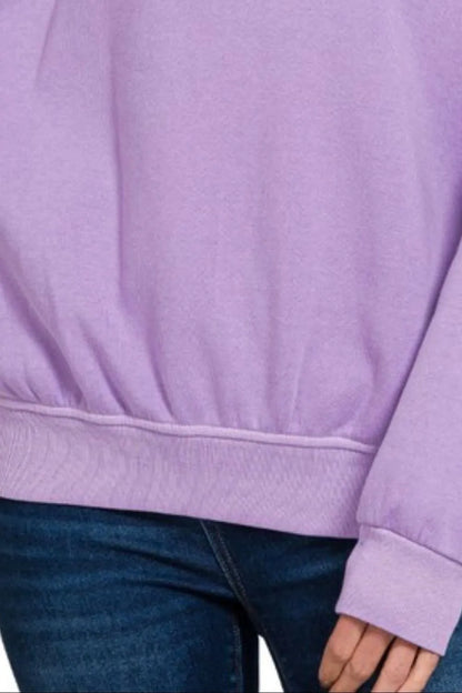 Zenana Soft Fleece Pigment Dye Round-neck Sweatshirts-2