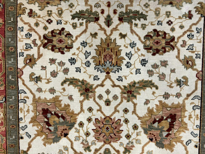 Flatweave Soumak Rug 6x9, Nourison Rug, Wool Handmade, Floral, Ivory-3