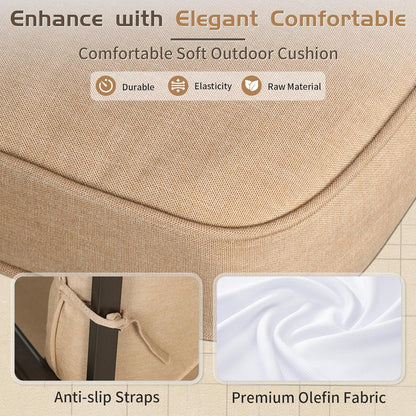 Five Piece Outdoor Metal Patio Furniture Conversation Set