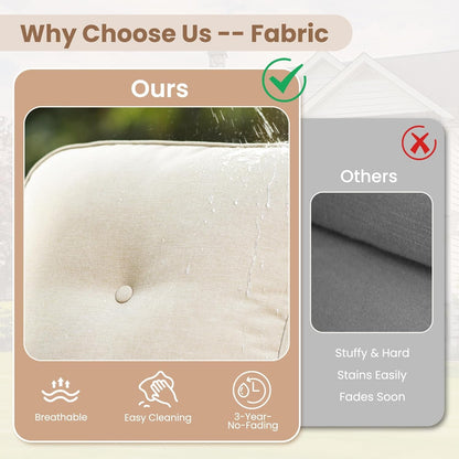 Beige All Weather Wicker Patio Furniture Conversation Set-4