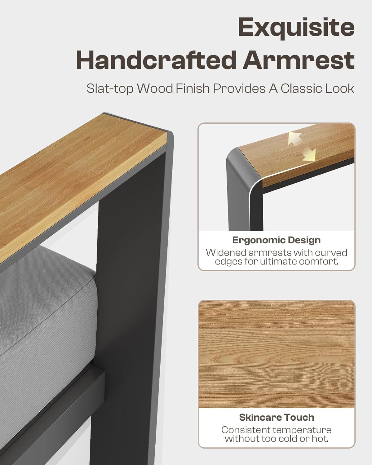 Aluminum Patio Furniture Set with Thick Cushions-2