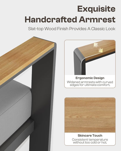 Aluminum Patio Furniture Set with Thick Cushions-2