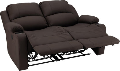 58" Wall Hugger Reclining RV Theater Seats | Double Recliner RV Sofa | RV Couch | Wall Hugger Recliner | RV Theater Seating | RV Furniture (Manual, Chocolate)-3