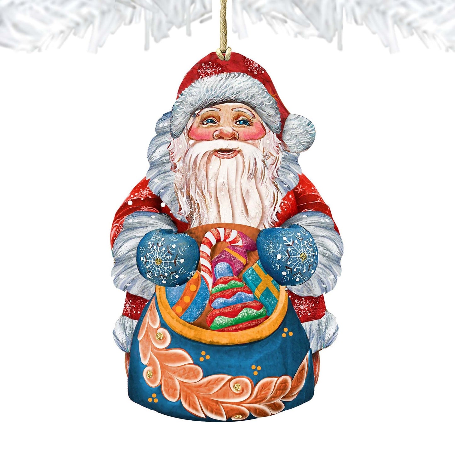 Birdie Santa Christmas Wooden Ornaments by G. DeBrekht - Christmas Santa Snowman Decor - 8117902
