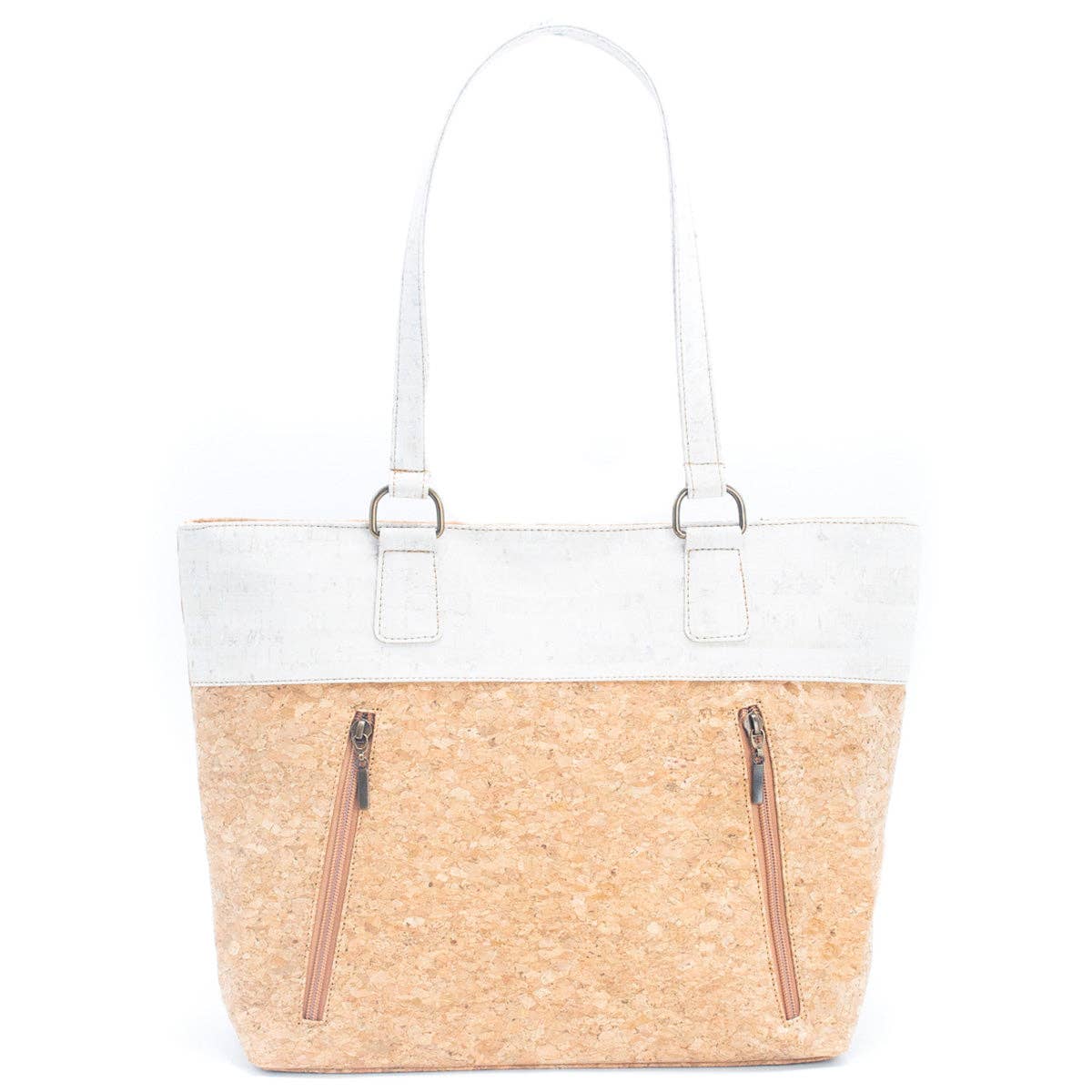 Cork with Color Charcoal style zipper women handbag BAGP-116-5