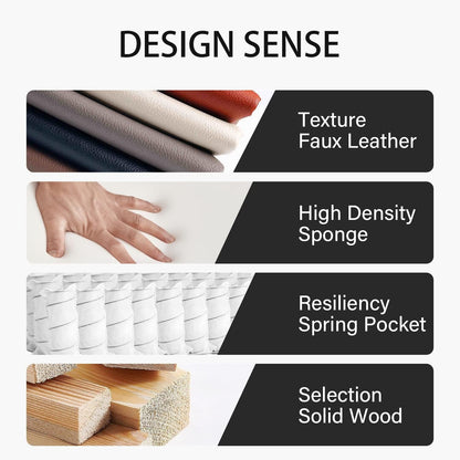 Ponliving Furniture Modern L-Shaped Leather Sectional Sofa Left Hand Facing (Red)-3