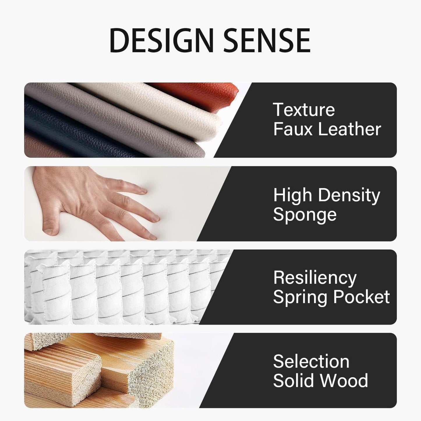 Ponliving Furniture Modern L-Shaped Leather Sectional Sofa Left Hand Facing (Brown)-3