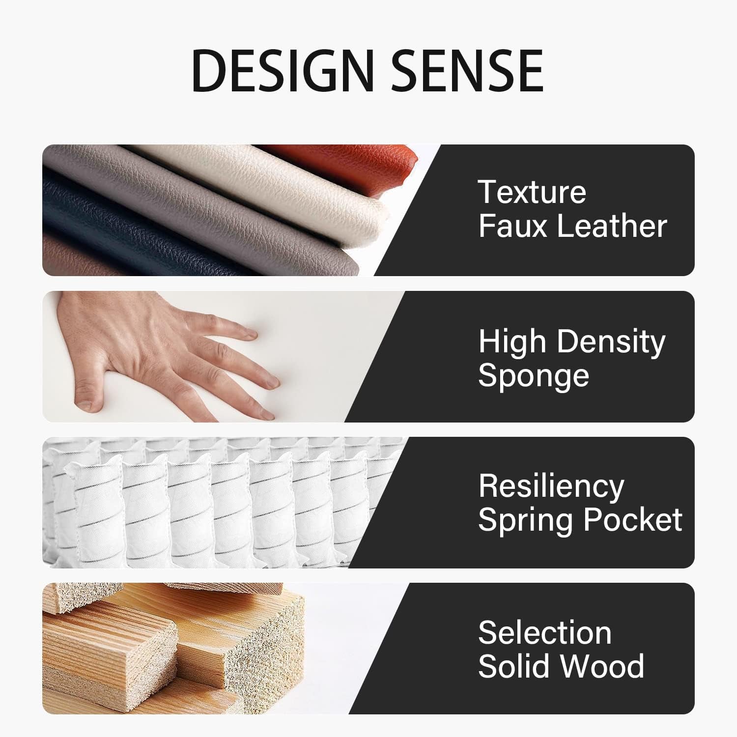 Ponliving Furniture Modern L-Shaped Leather Sectional Sofa Left Hand Facing (Brown)-3