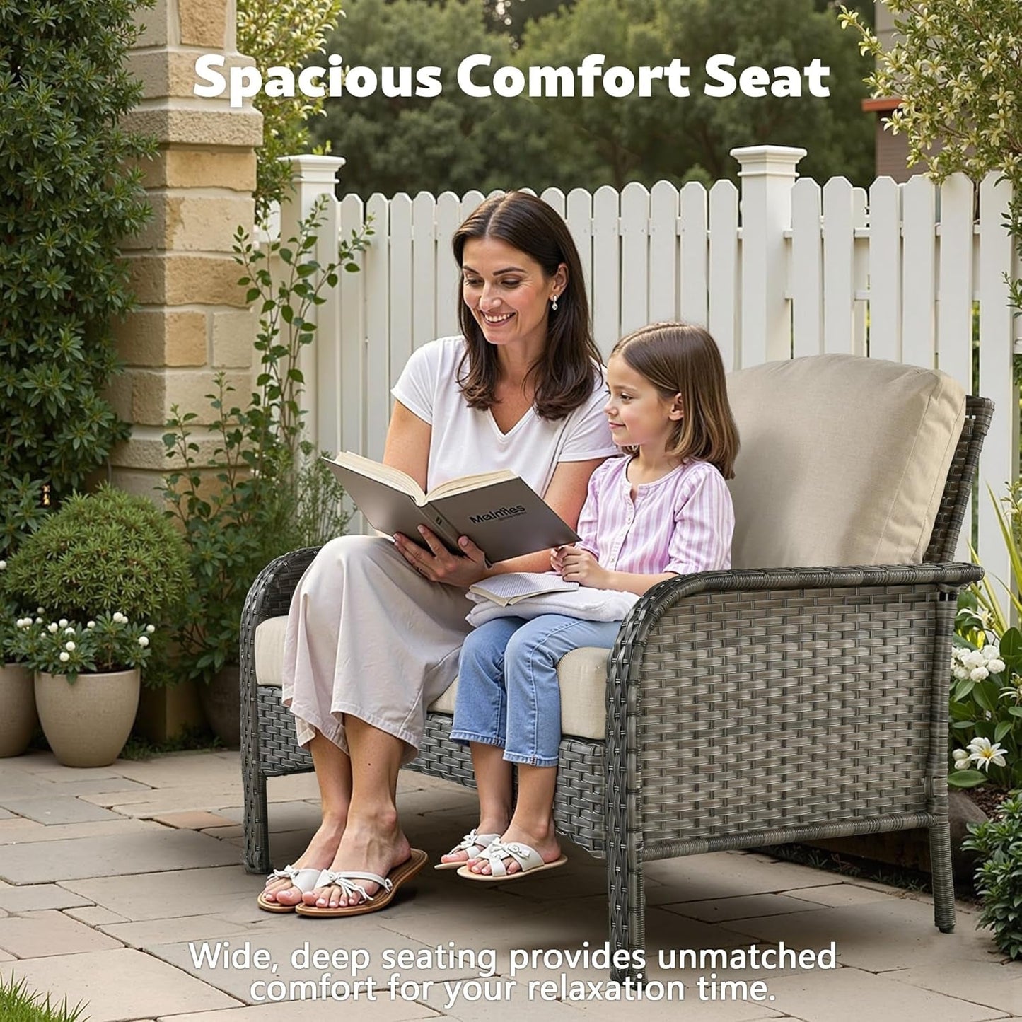 All Weather Wicker Patio Furniture Set with Cushions-1