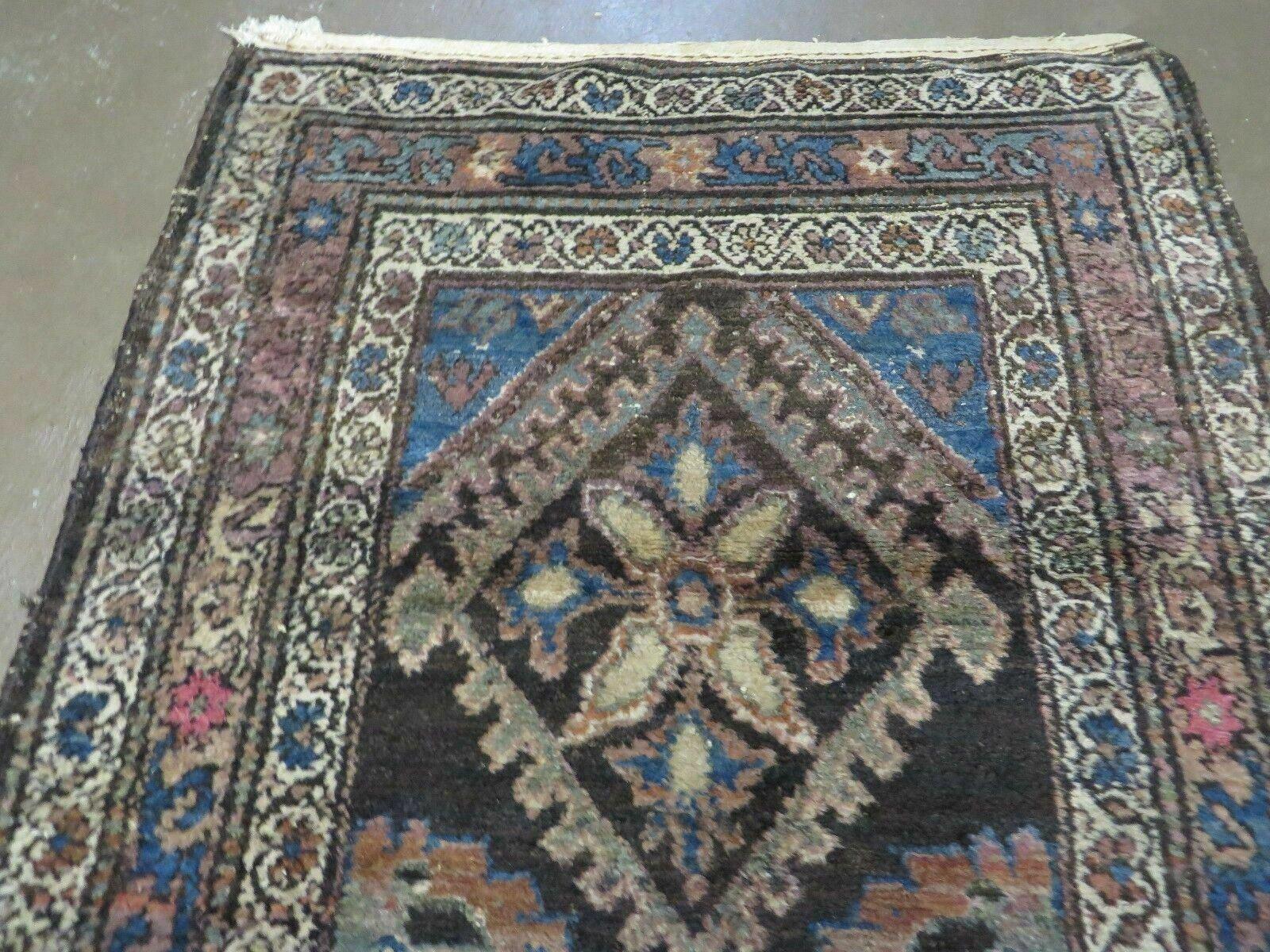 3' X 6' Antique Handmade India Floral Oriental Wool Rug Veg Dyes Nice-2