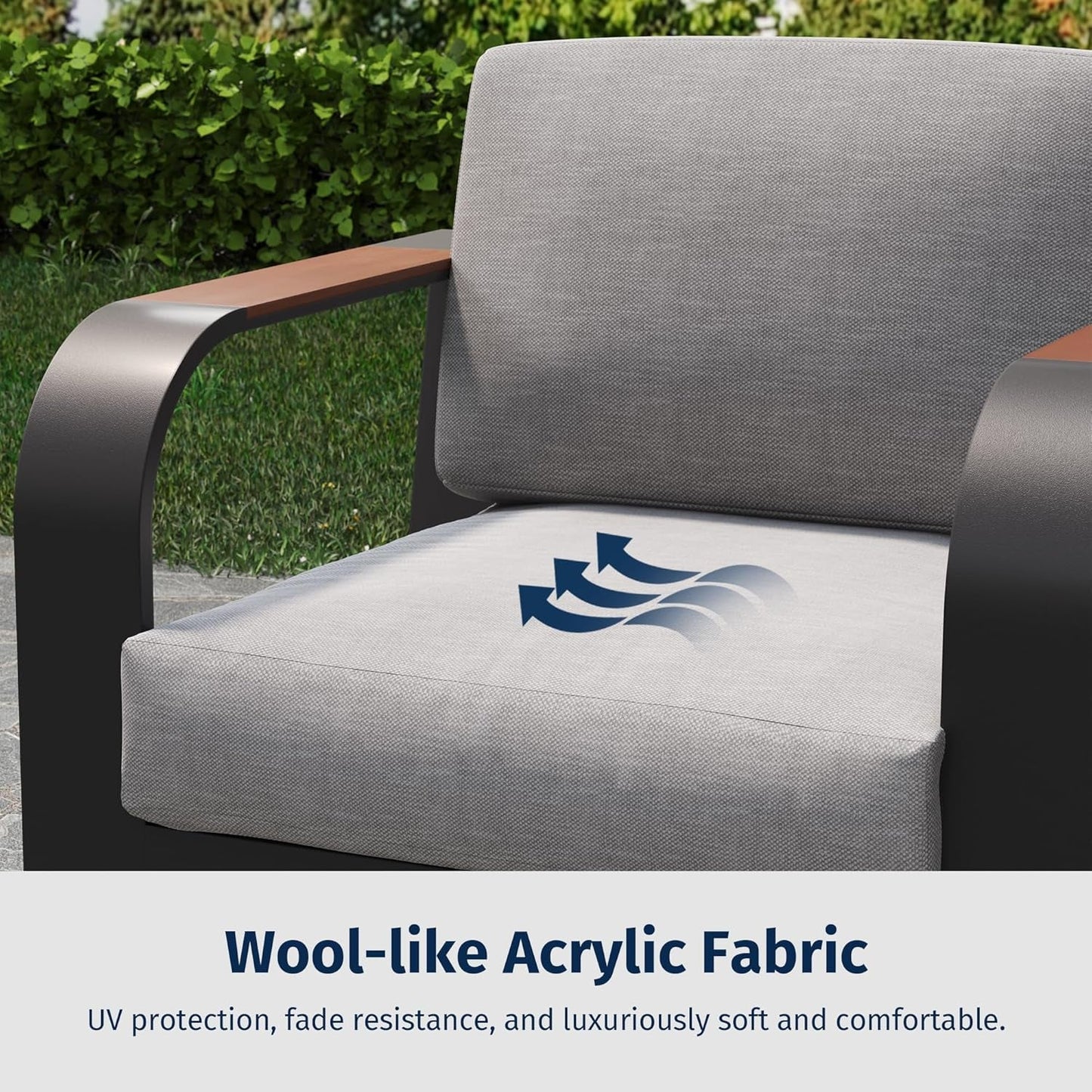 Modern Four Piece Patio Furniture Set with Deep Seating-4