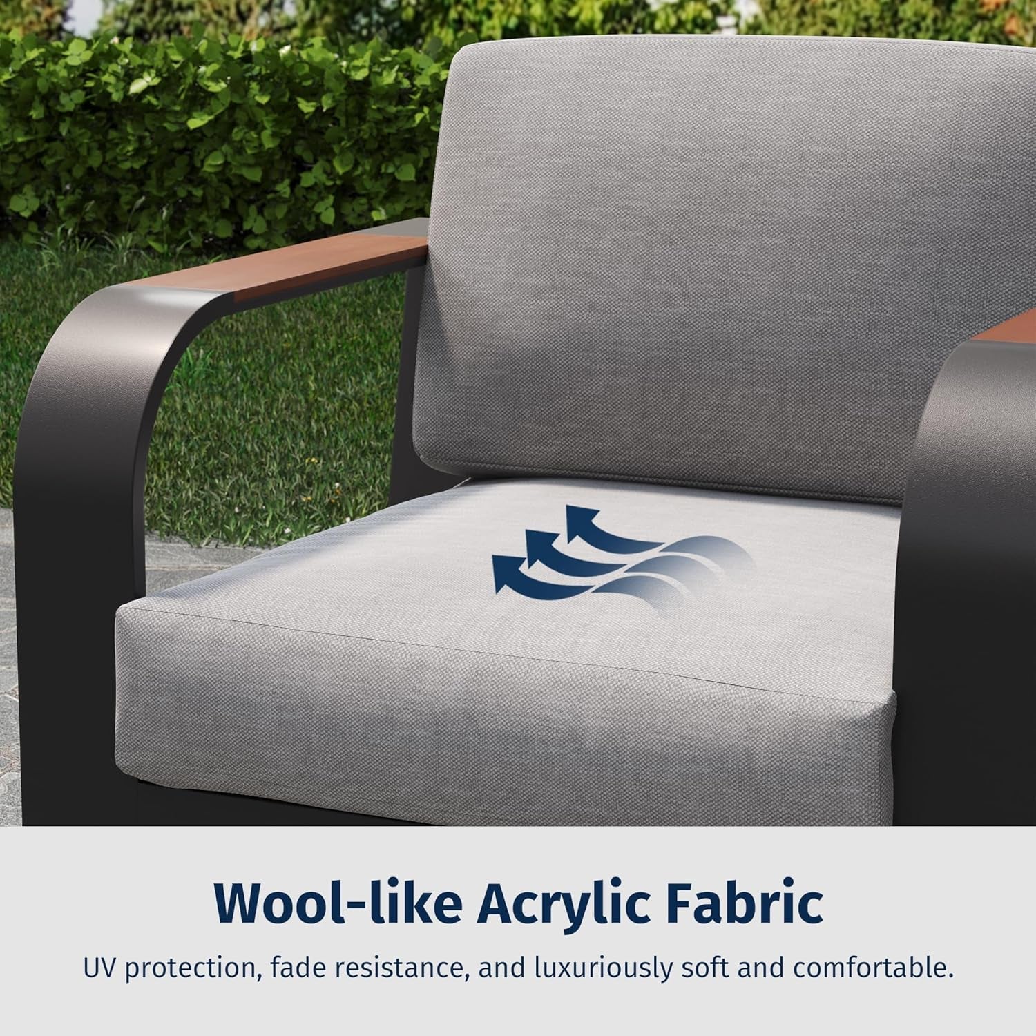 Modern Four Piece Patio Furniture Set with Deep Seating-4