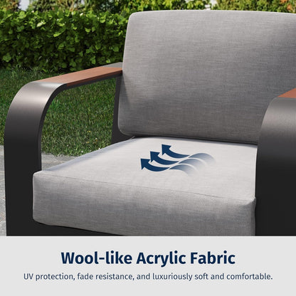 Modern Four Piece Patio Furniture Set with Deep Seating-4