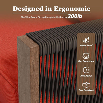 Outdoor 3 Piece Patio Furniture Set with Cushions