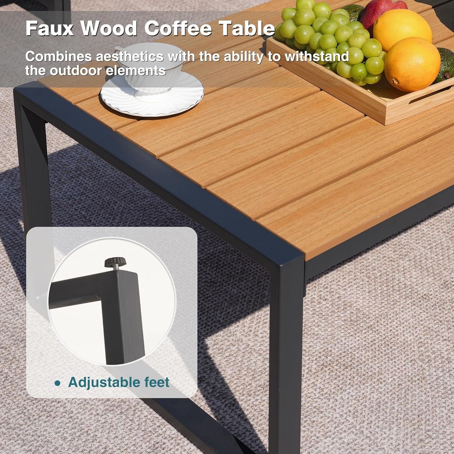 Stylish Four Piece Outdoor Patio Furniture Conversation Set