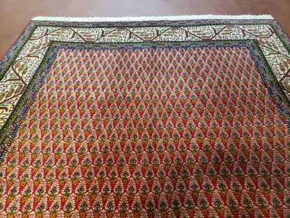 6x9 Finely Woven Turkish Tribal Rug, Boteh/Paisley Pattern, Red & Beige Area Rug, Vintage Wool Carpet, Entryway Rug, Hand-Knotted Foyer Rug-3