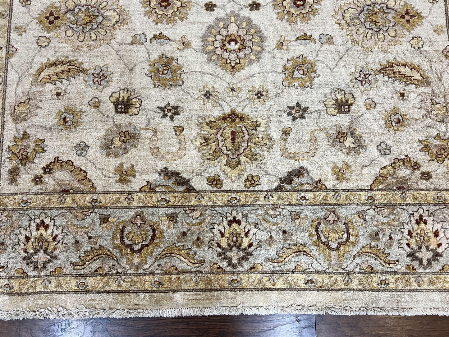 Peshawar Rug 8x10, Oushak Rug, Neutral Colors Hand Knotted Farmhouse Rug