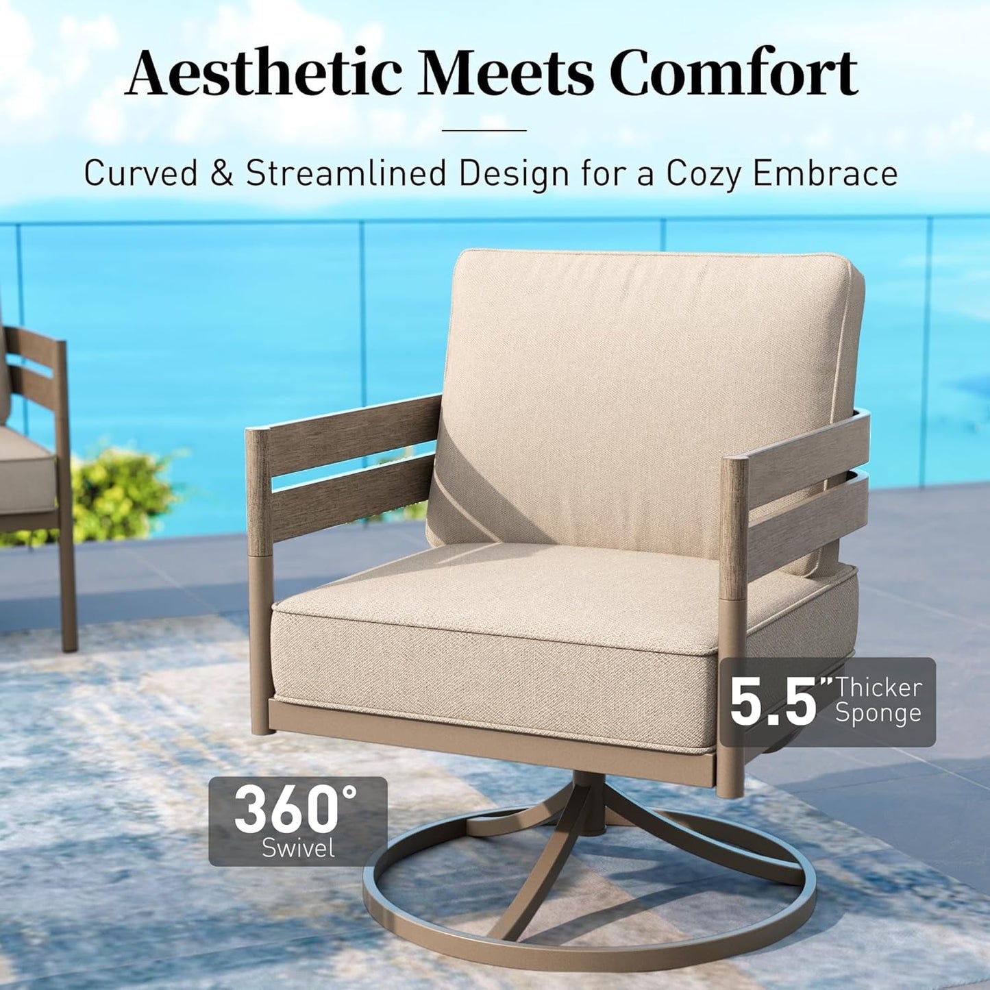 Modern Metal Frame Patio Furniture Set for Outdoor Comfort