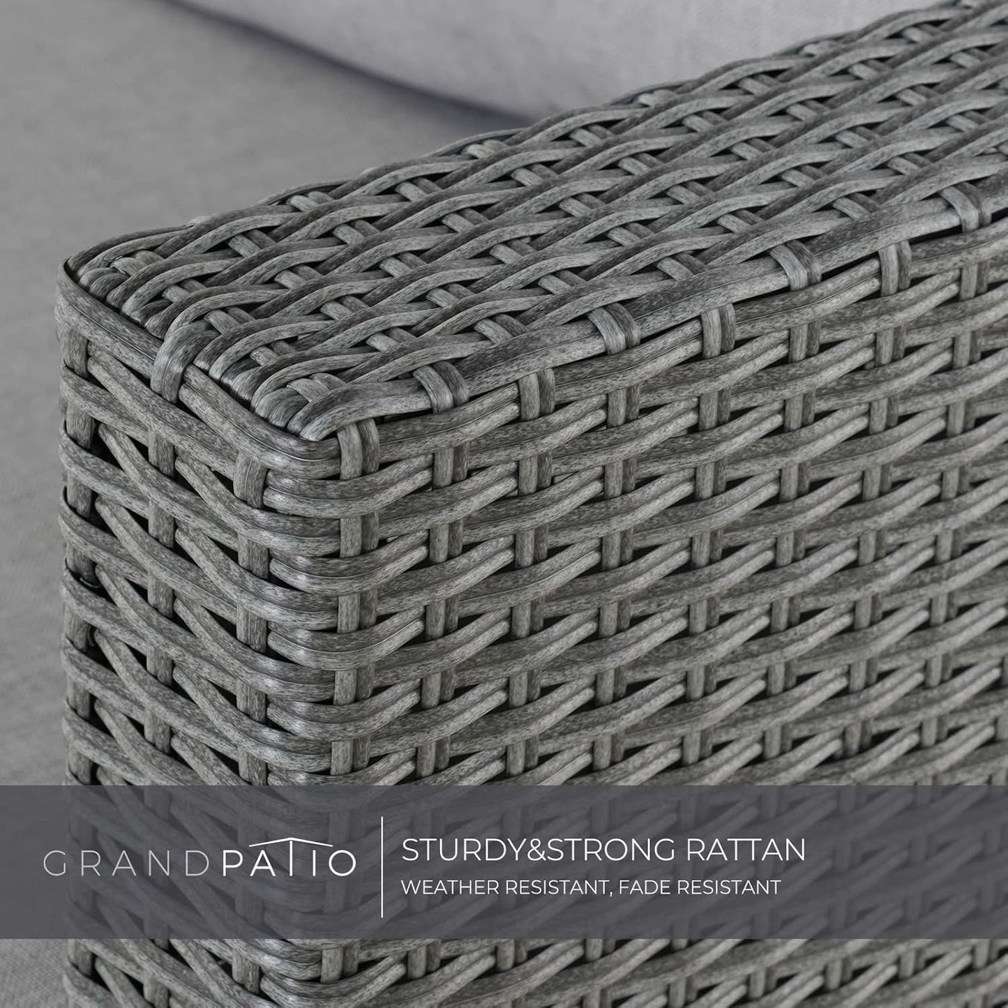 Modular Wicker Outdoor Furniture Set with Fire Pit