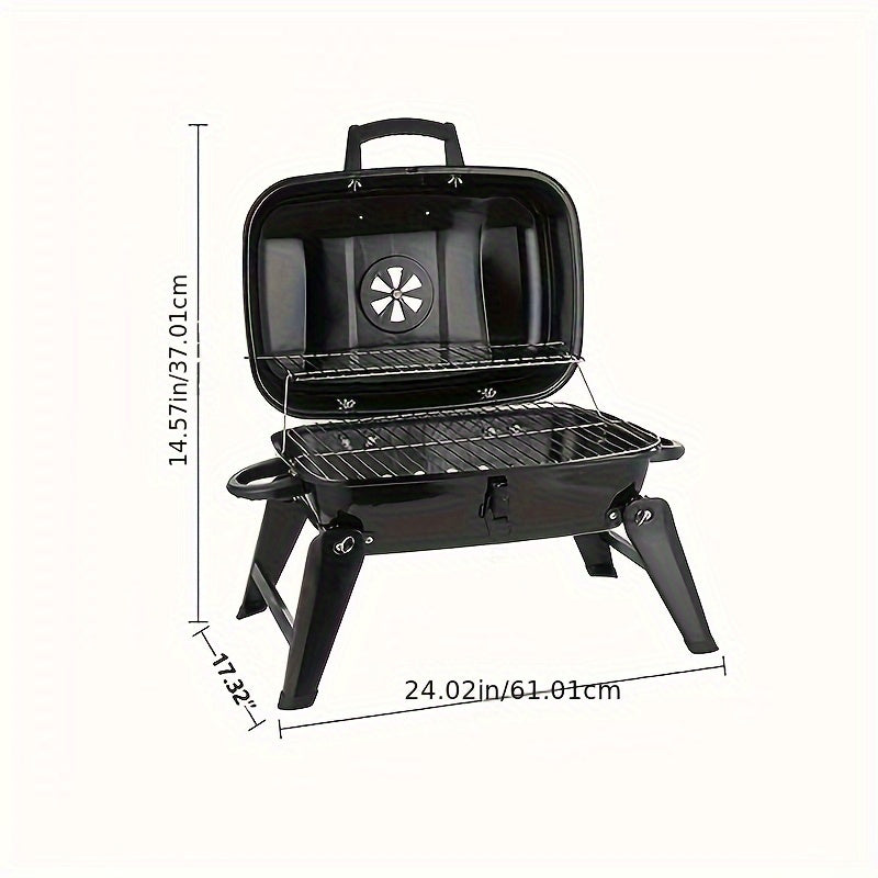 Cast Iron Charcoal Grill for Outdoor BBQ