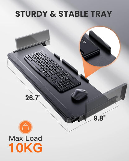 Electric Standing Desk with Adjustable Height Keyboard Tray