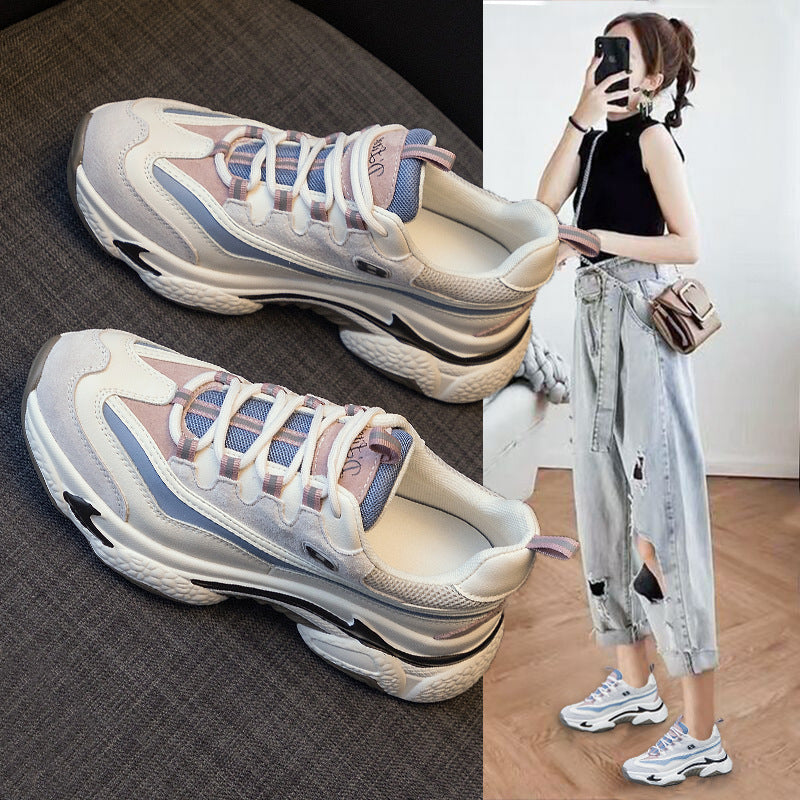Autuspin Retro Flat Platform Sneakers Women Winter Autumn Cow Leather Breathable Cozy Casual Shoes Outdoor Trendy   Footwear