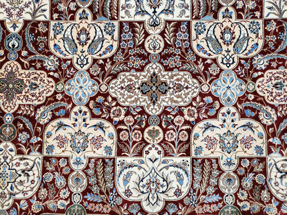 Persian Nain Rug 11x15 – Wool on Silk, Hand-Knotted, Signed Masterpiece-4