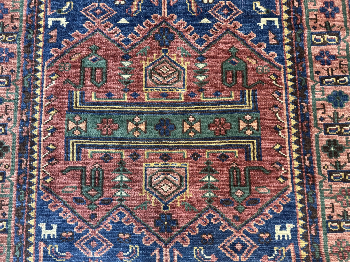 Persian Tribal Heriz Design Rug 6x9, Pottery Barn Rug, Hand Knotted Wool Vintage Rug