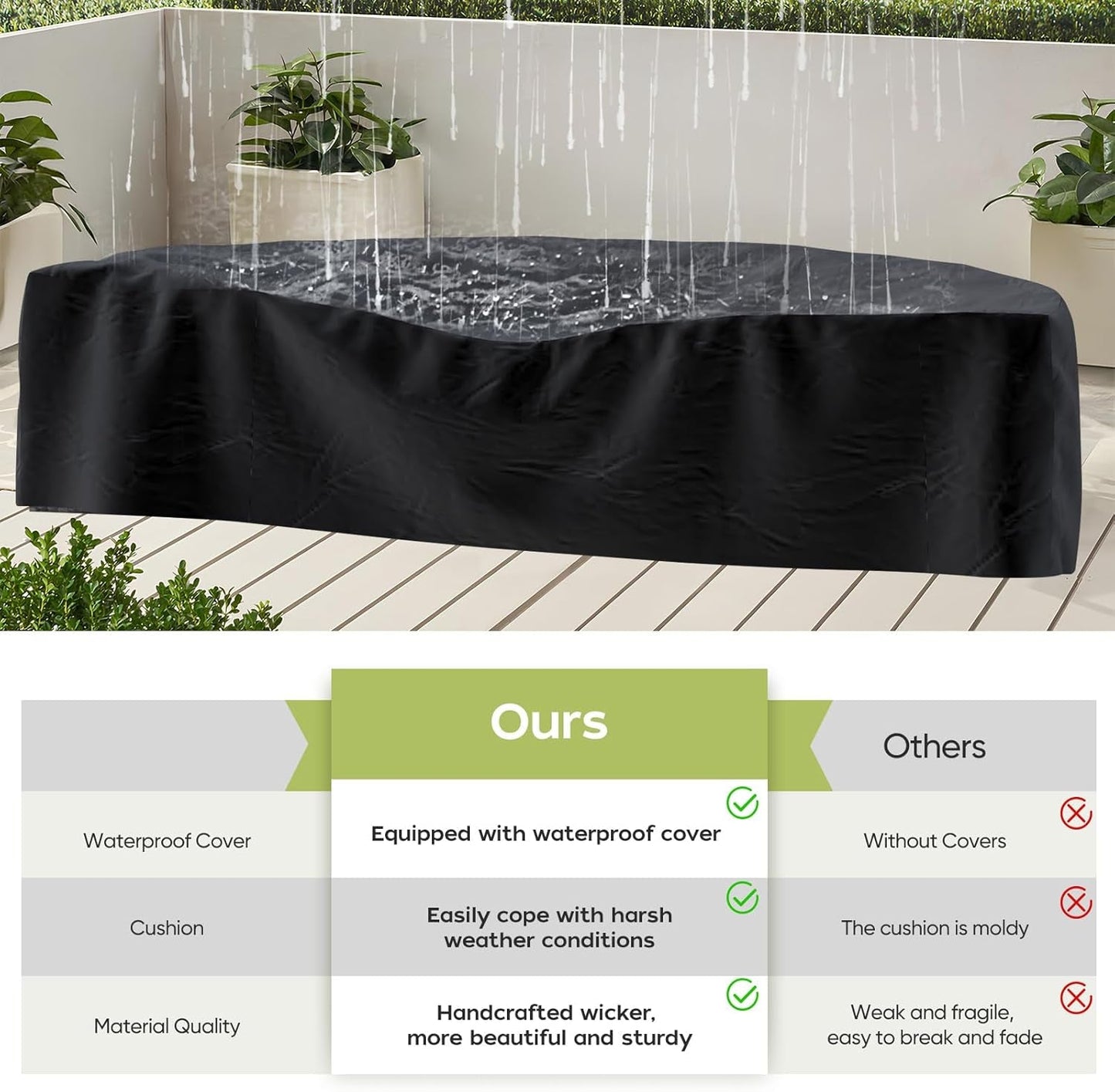 Half Moon Curved Outdoor Patio Furniture Set Grey