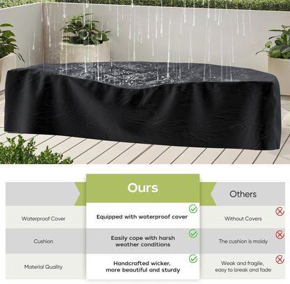 Half Moon Curved Outdoor Patio Furniture Set Grey