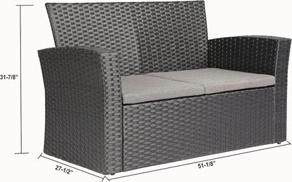 Outdoor Wicker Patio Furniture Set with Comfortable Cushions
