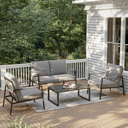 Waterproof 4-Piece Patio Furniture Set with Cushions-0