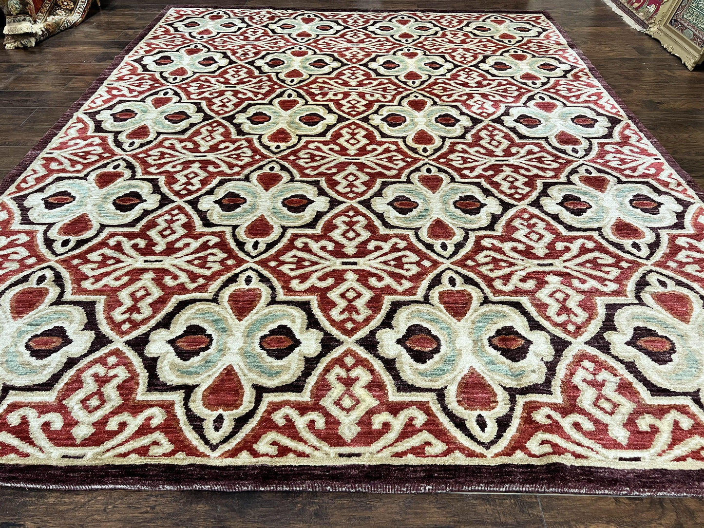 Portuguese Rug 9x12, Vintage Carpet, Handmade Wool Rug