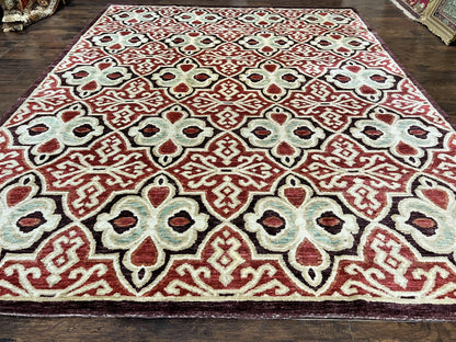 Portuguese Rug 9x12, Vintage Carpet, Handmade Wool Rug