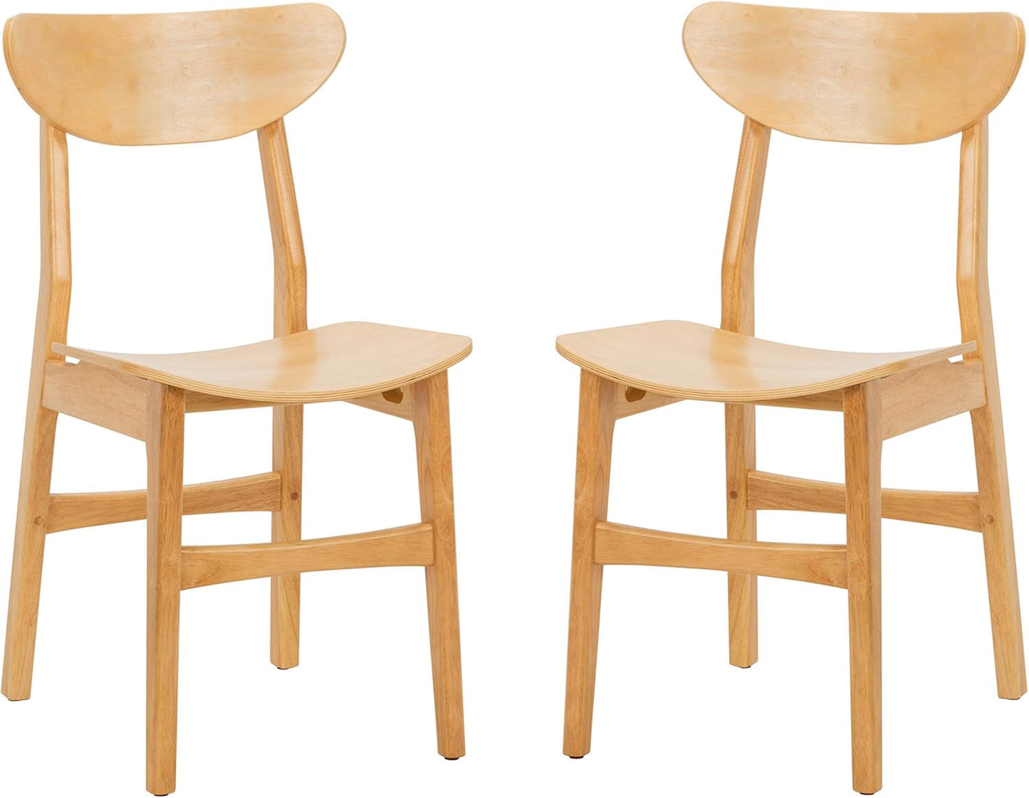 Home Lucca Retro Natural Dining Chair, Set of 2, Wood