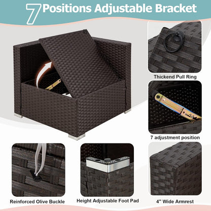 Adjustable Wicker Patio Furniture Set for Outdoor Relaxation