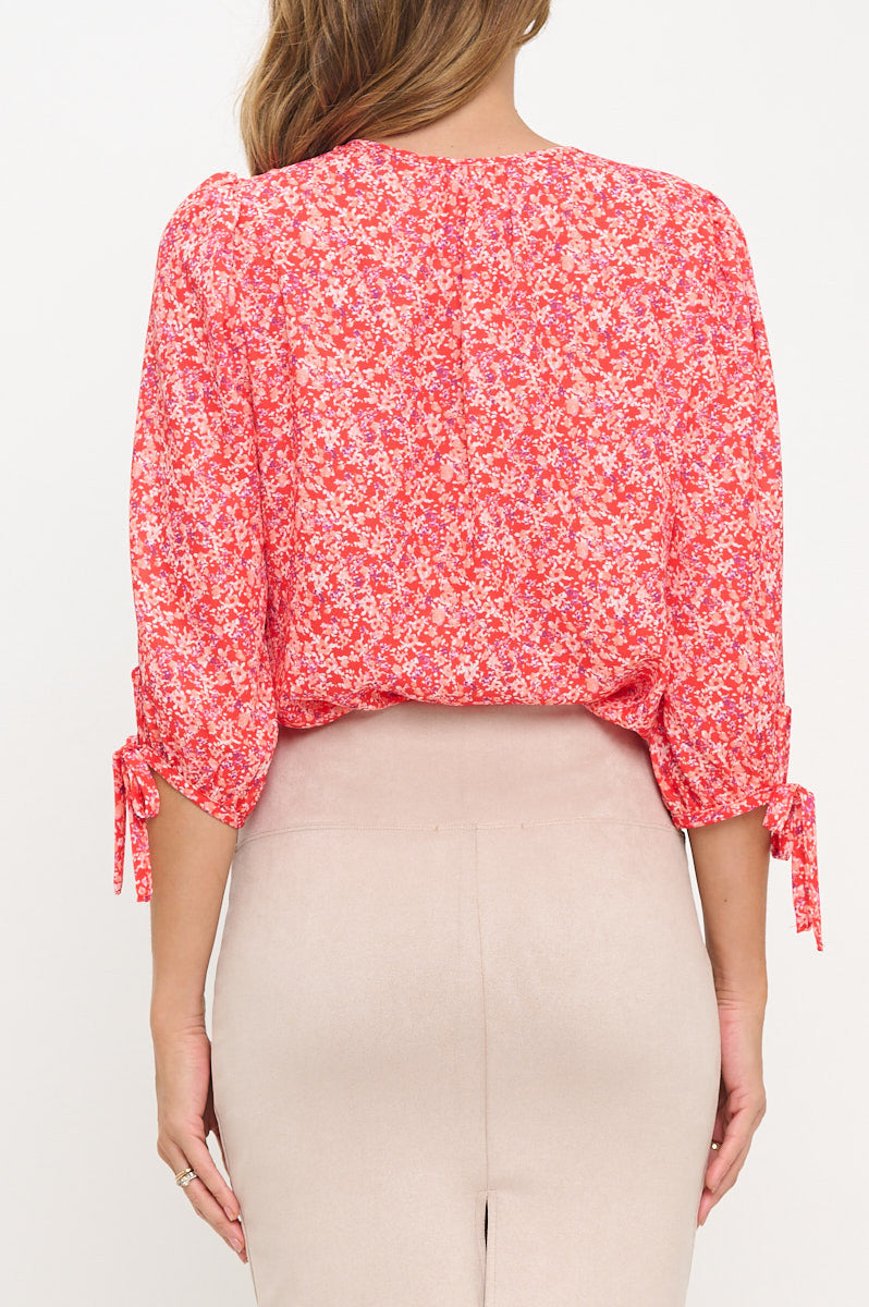 Ditsy Floral Print V neck Top