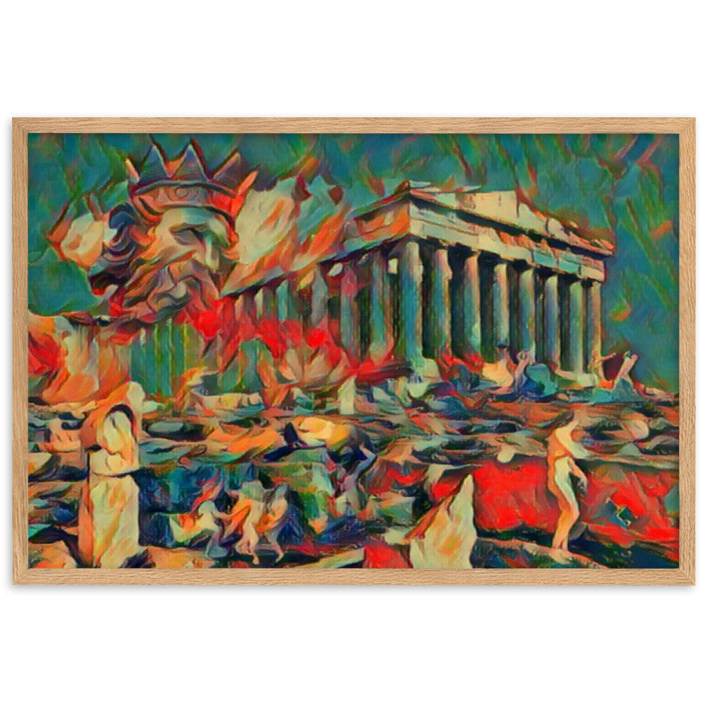 A SUNDAY UNDER ACROPOLIS V2 Premium Framed Poster