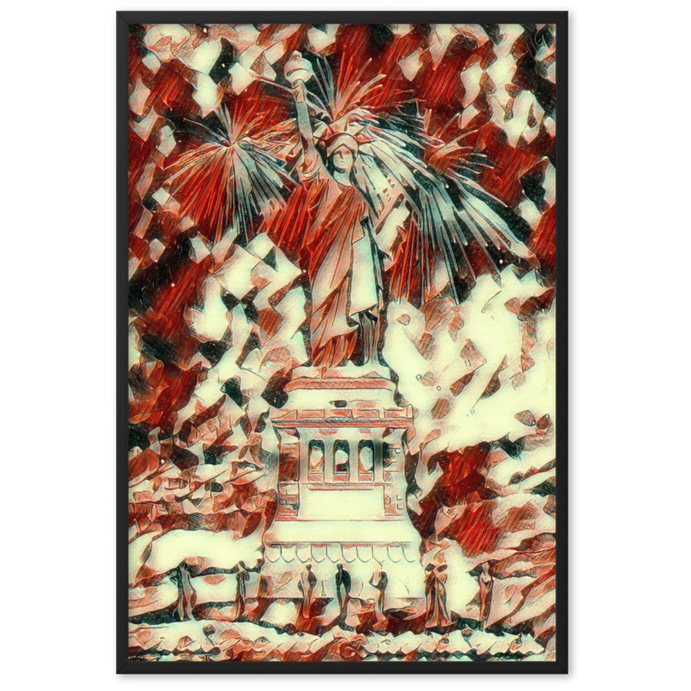 NEW YORK 4.7.1900 Velvet Edition Framed Poster-0