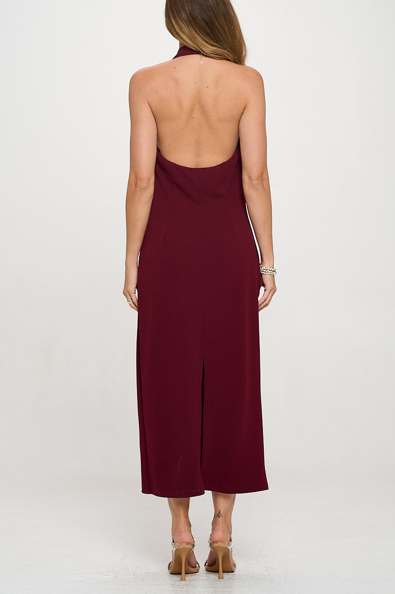 Cowl neck Open Back Bodycon Dress