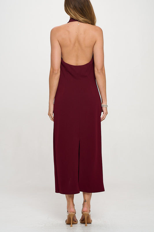 Cowl neck Open Back Bodycon Dress