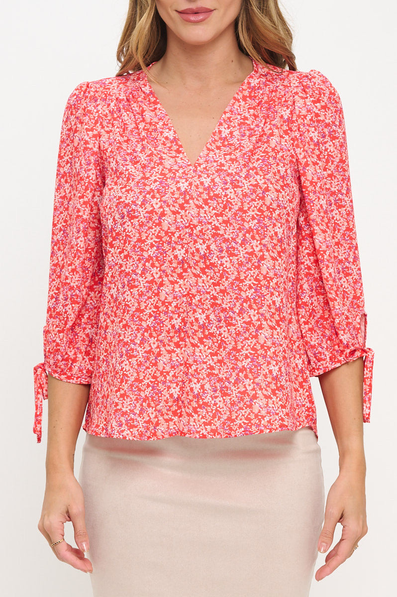 Ditsy Floral Print V neck Top