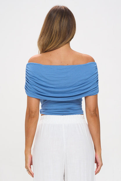 Solid Knit Off the Shoulder Top
