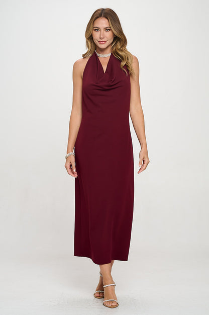 Cowl neck Open Back Bodycon Dress