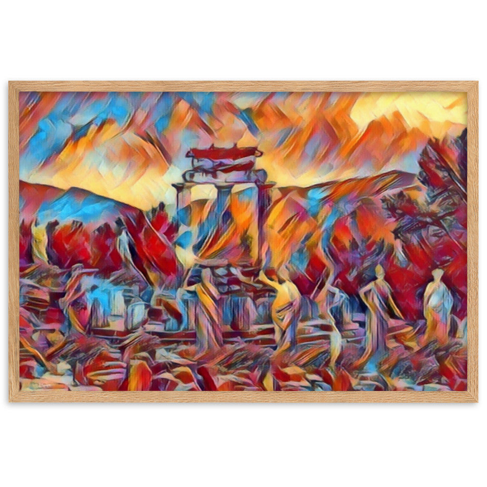 A SUNDAY AT THE ORACLE OF DELPHI Premium Framed Poster