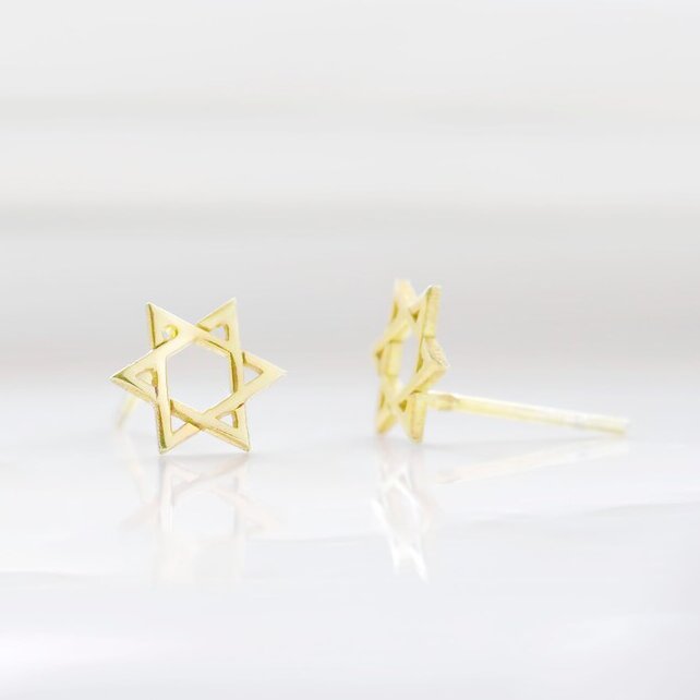 18k Gold Filled Star of David Stud Earrings
